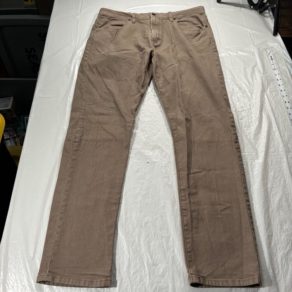 Proof Pants Men 34x32 Brown Trutemp 365 Stretch Huckberry Slim Cotton Repreve